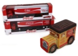 Coca-Cola Collectibles (3), 1 Tin & 2 die-cast models, 1:64 scale, MIB, lar