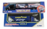 Racing Trailers (2), 1:64 & 1:24 scale, both rigs MIB, 15