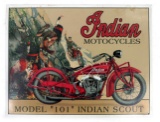 Indian Motorcycles Sign, Tin Litho w/great image, Exc cond, 12