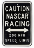 Nascar Speed Limit Sign, embossed steel, Exc cond, 18