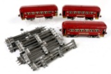 Toy Train Cars (3) Plus Track Sections, 710 Pullman Observation Car (2) & 7
