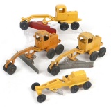 Toy Die-Cast Road Graters (4), VG to Exc cond, largest 9.5