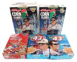 Nascar Cereal Boxes (5), 1995 D. Earnhardt Corn Flakes single & dual pack,