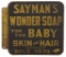 Country Store Flange Sign, Sayman's Wonder Soap, dbl-sided litho on steel,