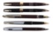 Fountain Pens (5), all Sheaffer White Dot, 2 compact cartridges w/14k inlai