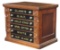 Spool Cabinet, Clark's O.N.T. 6-drawer walnut w/pressed rosettes, VG+ refin
