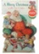 Coca-Cola Christmas diecut, large litho on cdbd easelback of Santa Claus &