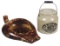 Stoneware (2), LePage's White Photo Paste bail-handled jar w/lid & Rockingh