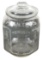 Planters Peanut Pennant 5 Cent Jar, 8-sided embossed glass jar w/Mr. Peanut
