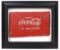 Coca-Cola Embossed Panel, cooler cut-out in shadow box frame, Exc cond, 15