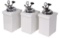 Soda Fountain Syrup Dispensers (3), glass porcelain counter drop-ins by Wal
