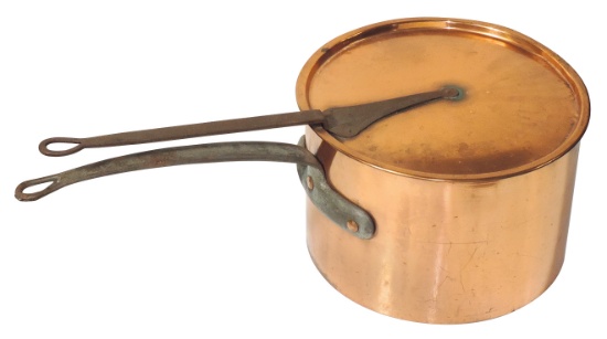 Casserole Ancienne En Cuivre Française – Manufrance, Poignée Fer, 1,9kg