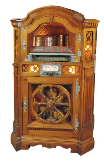 Coin-Operated Jukebox, Wurlitzer "Wagon Wheel" Model 780, plays 24 78 rpm r