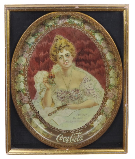 Coca-Cola Serving Tray, c.1903, Very Rare large size, litho on metal of an