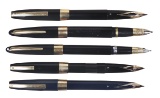 Fountain Pens (5), all Sheaffer White Dot, incl compact cartridge, PFM, lev
