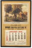 Coca-Cola Bottling Works Calendar, 1940, large litho on paper w/scene of Li