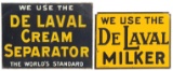 DeLaval Signs (2), DeLaval Cream Separator, embossed litho on tin & non-emb