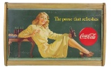 Coca-Cola Framed Sign, litho on cdbd 