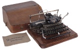 Typewriter, Blickensderfer Model 7, c.1897, in oak carrying case w/instruct