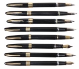 Fountain Pens (8), all Sheaffer 1950s White Dots, 4 snorkel, 2 lever fill &