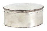 Victorian English Silverplated Wig Case, hinged lid w/gadrooned rim, unmark