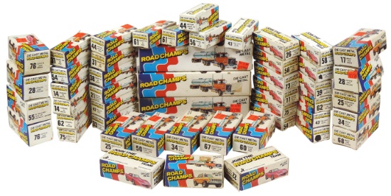 Toy Road Champs Models (49), die-cast cars & trucks, c.1980, in orig boxes,