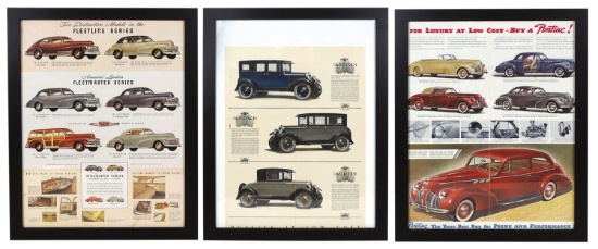 Automobilia Sales Brochures (3), 1927 Chevrolet, 1940 Pontiac & 1947 Chevro