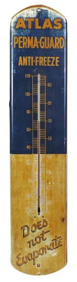 Petroliana Atlas Thermometer, Perma-Guard Anti-Freeze, diecut steel, Good+