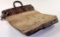 A Antique Locking Leather & Canvas Money Bag