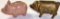 2 Pig Banks: cast iron 