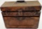 An Antique Oak Machinist Chest With Tools