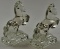 A Pair Of Art Deco Rearing Crystal Horses