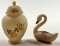 2pc Artist Decorated Fenton Glass
