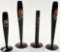 4 Vintage Enameled Glass Candlesticks,