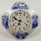 A Blue & White Delft Ceramic Wall Clock,