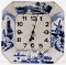 A Blue & White Delft Ceramic Wall Clock,