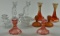 5 Pr of Crystal & Depression Glass Candlesticks