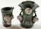 Two Shaer & Vater White Rose Jasperware Vases