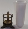 An Art Deco Milk Candle Lamp or Vase