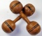 Pair of Turned Wood Dumbbells