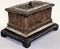 3pc Copper Clad Pottery Trinket Box