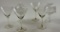 Set of yellow vintage martini glasses (4) & set of vintage candle fairy lig