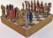 A Vintage Carved & Gilt Wood Chess Set