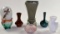 Lot of vases (6) & hand painted glass egg