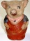 A Cast Redware Pig Bank, early 20th C w/orig finish in Exc cond, noting tra
