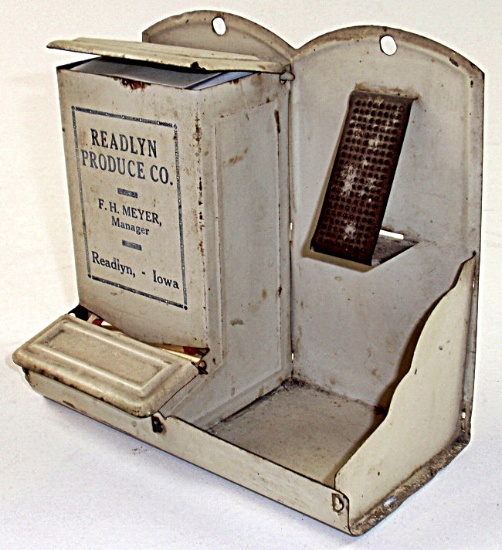 A Readlyn Produce Co Wall Match Holder