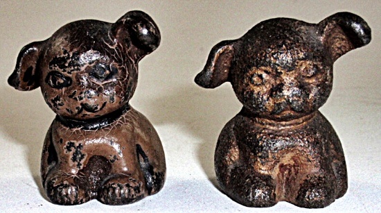 A Pair of Hubley Cast Iron Puppy Dog Figures