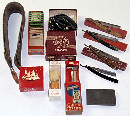 A 11 Pc. Vintage Shaving Items Collection