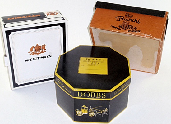 3 Vintage Men's Hat Boxes