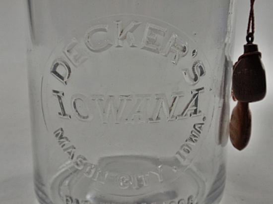 A Decker's Iowana Embossed Glass Jar